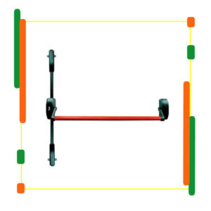 Barra Antipánico Tubular 2 Puntos de Cierre Roja