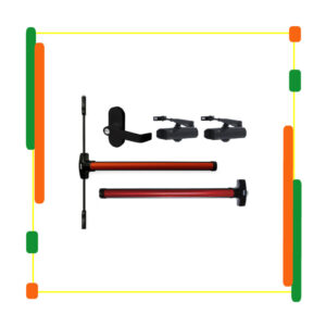 COMBO YALE MIAMI DOBLE ROJO (INCLUYE MANIJA + BARRA MIAMI 1 PTO + BARRA MIAMI 2 PTO + 2 CIERRAPUERTA 8320 NEGRO) 0009450